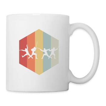 Retro Fencing Gift Degen Duel sword fight - Mug - white - Right