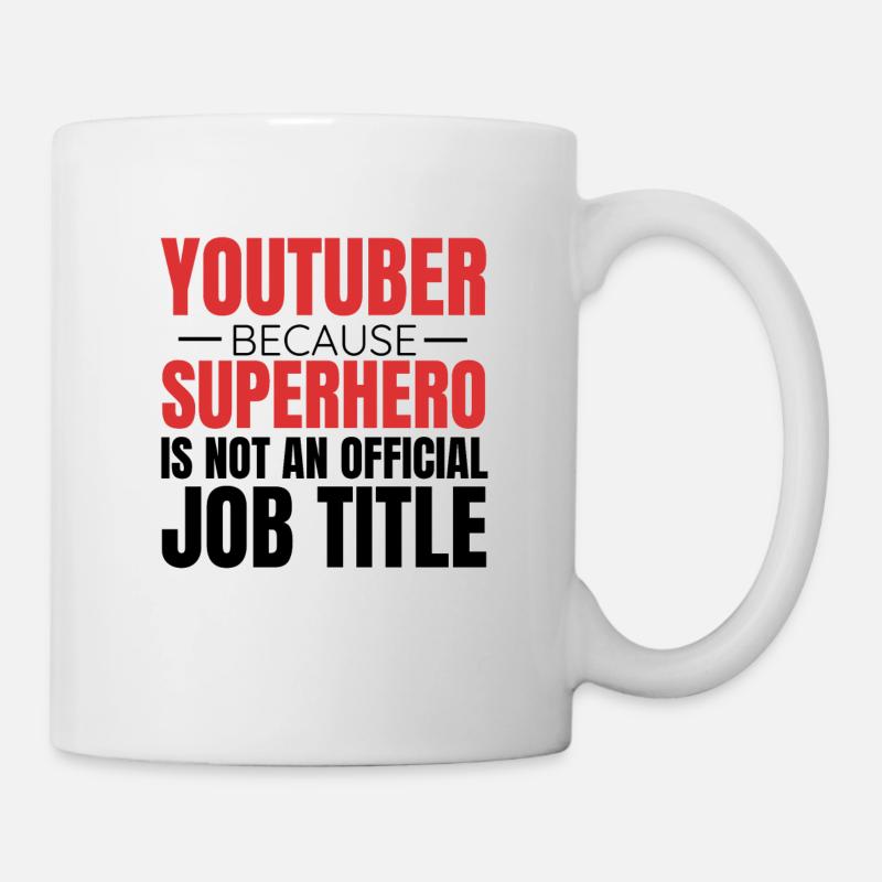 Youtube Vlog Youtuber Superhero - Mug - white