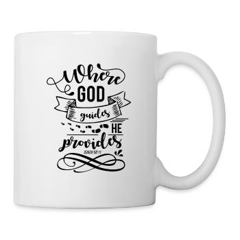 Where God leads, there He will be by your side - Mug - white - Right