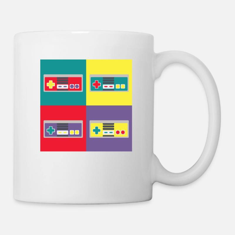Pop art geek, joystick - Mug - white