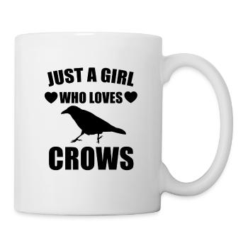 Rabe Krähe Geschenk Mädchen - Tasse - Weiß - Rechts