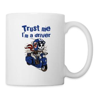 Skull Scooterman Geschenkidee - Tasse - Weiß - Rechts