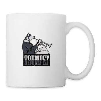 Trumpet dog pet dog trumpet gift idea - Mug - white - Right