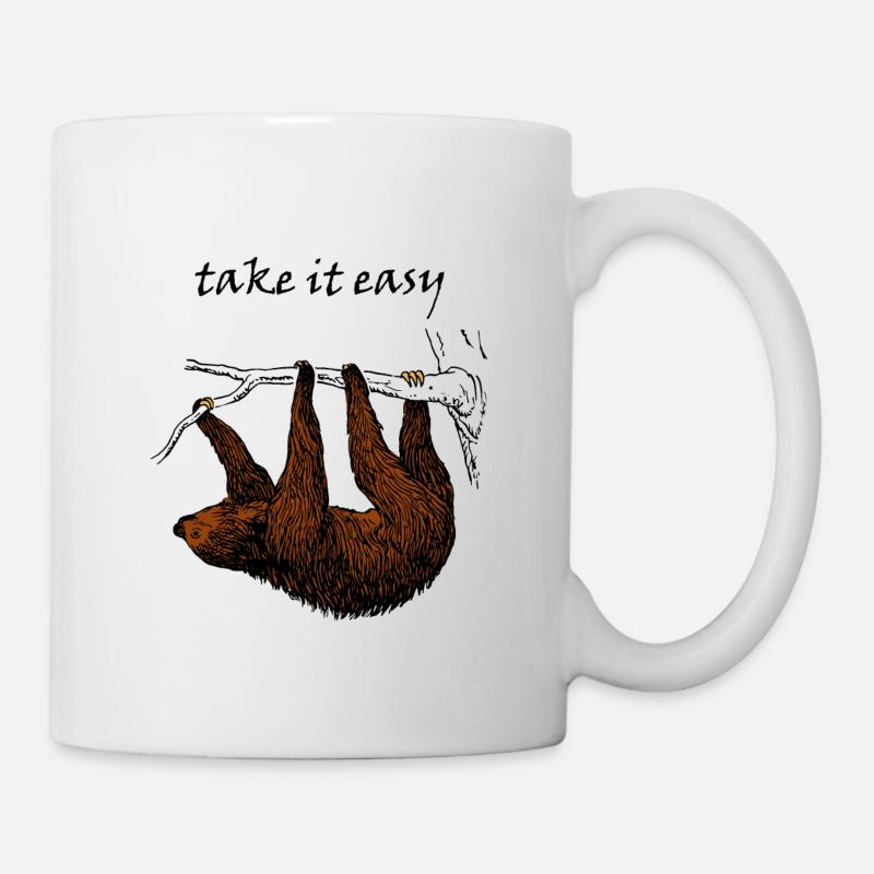 paresseux mignon animal mignon - Mug blanc - blanc
