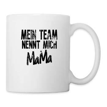 Team Mama Familie Liebe Mutter Geschenk Idee - Tasse - Weiß - Rechts