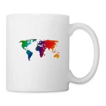 Weltkarte - Tasse - Weiß - Rechts