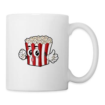 Popcorn Essen Feinschmecker Geschenk - Tasse - Weiß - Rechts