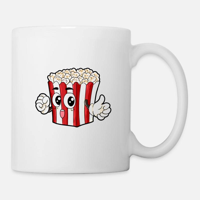 Popcorn Essen Feinschmecker Geschenk - Tasse - Weiß