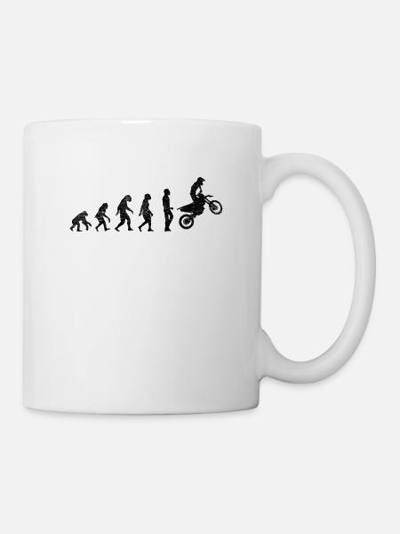 Motocross Evolution Geschenk - Tasse - Weiß