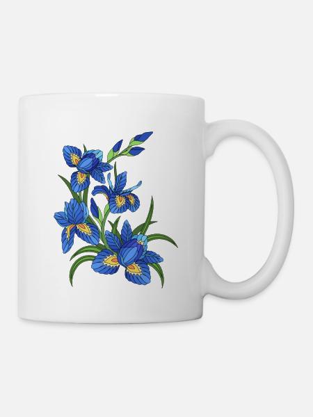 Blue lilies - Mug - white