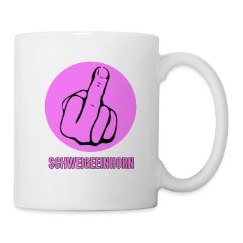 Schweigeeinhorn anti gegen Schweigefuchs Lehrer - Tasse - Weiß - Rechts