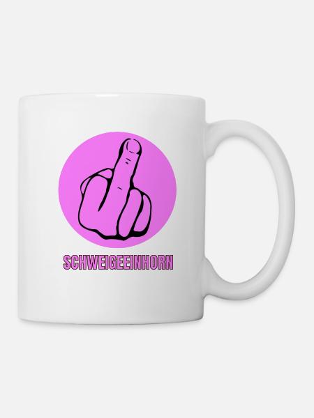 Schweigeeinhorn anti gegen Schweigefuchs Lehrer - Tasse - Weiß