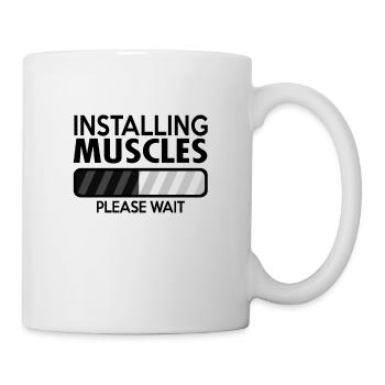 Funny Gym Fitness Design - Muskeln installieren - - Tasse - Weiß - Rechts