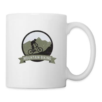 Mountain Biking Fahrrad Berg Sport Design - Tasse - Weiß - Rechts