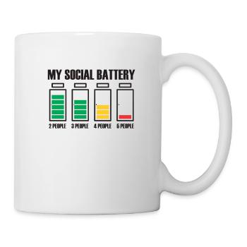 Introvertiert Social Battery Geschenkidee - Tasse - Weiß - Rechts