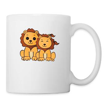 Löwenbrüder - dicke Freunde - Tasse - Weiß - Rechts