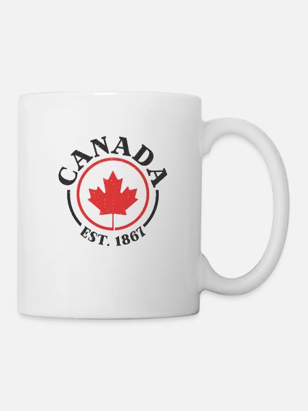 Canada Feuille d’érable Canada 1867 Idée cadeau - Mug blanc - blanc