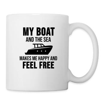 Boot Yacht Segelschiff Segelboot Yacht Geschenk - Tasse - Weiß - Rechts