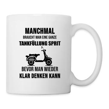 Moped Mofa Rollerfahrer Roller Spruch Geschenk - Tasse - Weiß - Rechts