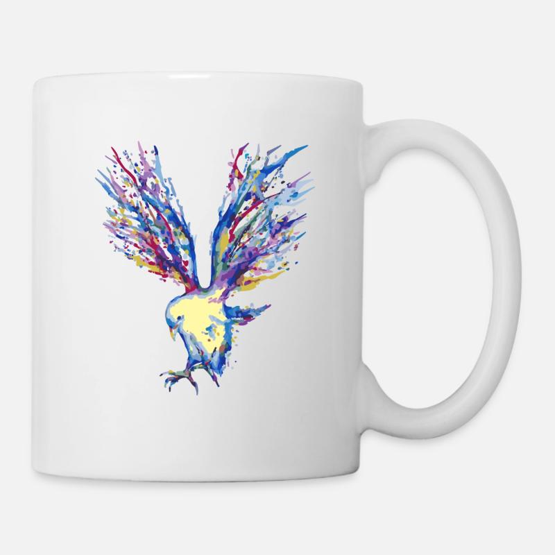 Oiseau de couleur - Mug blanc - blanc