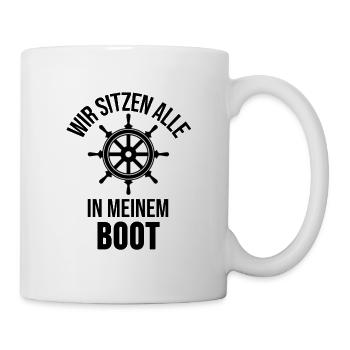 Motorboot Kapitän Boot Boote Seefahrt Geschenk - Tasse - Weiß - Rechts