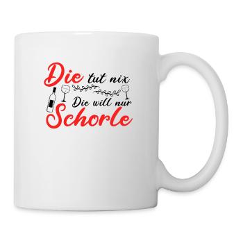 Weinfest Rotwein Weinrebe Pfalz Lustiges Geschenk - Tasse - Weiß - Rechts