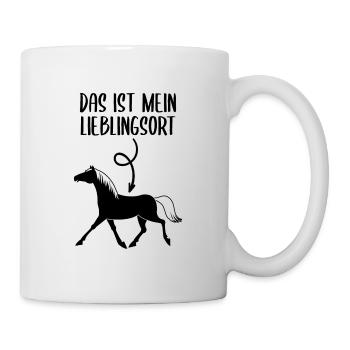 Dressur Voltigieren Pferde Pferdesprüche Geschenk - Tasse - Weiß - Rechts