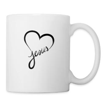 jesus heart style - Mug - white - Right