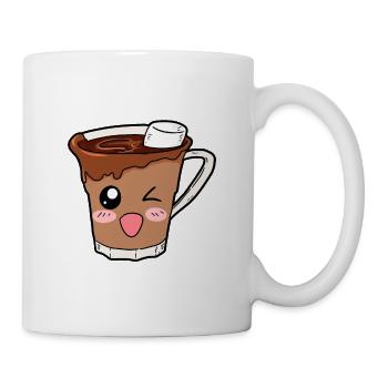 Heiße Schokolade Getränk Trinken Geschenk - Tasse - Weiß - Rechts