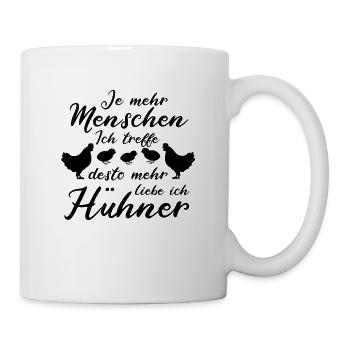 Hühnerstall Hühner Huhn Bäuerin Bauernhof Geschenk - Tasse - Weiß - Rechts