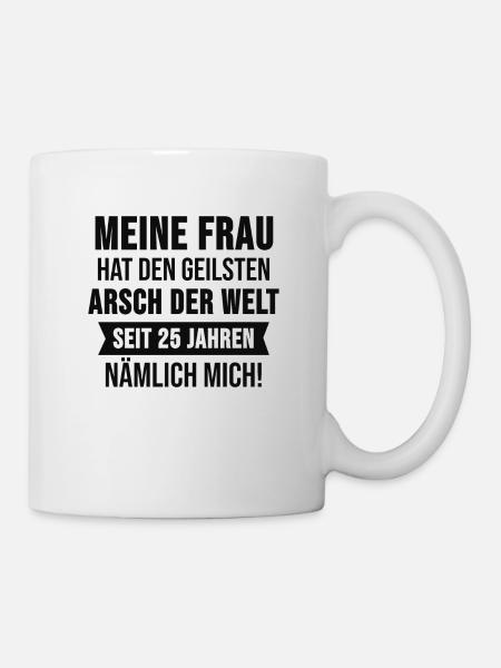 Silver Wedding Wedding Anniversary Silver Gift - Mug - white