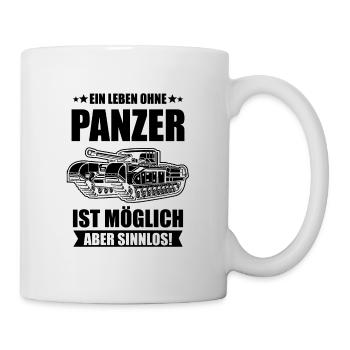 Panzer Panzerfahrer Militär Soldat Lustig Geschenk - Tasse - Weiß - Rechts