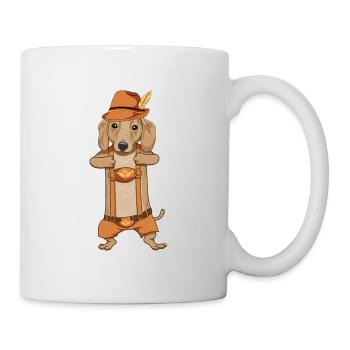 Dachshund Costume Dog Lederhosen Bavarian Gift - Mug - white - Right