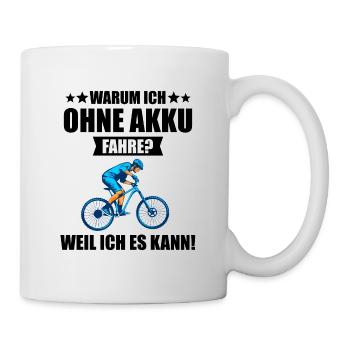 Why am I driving without a battery? Mountain Bike Gift - Mug - white - Right