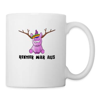Rentier war aus. Grummeliges Einhorn - Tasse - Weiß - Rechts