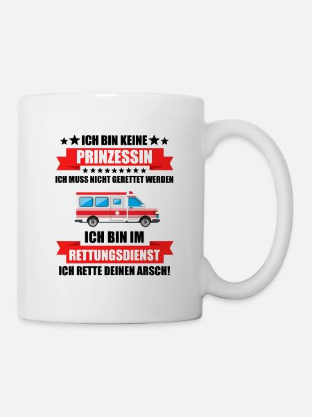 Rettungswagen Sanitäter Rettungsdienst Geschenk - Tasse - Weiß