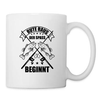 Rute Raus Der Spass Beginnt Anger Geschenk - Tasse - Weiß - Rechts