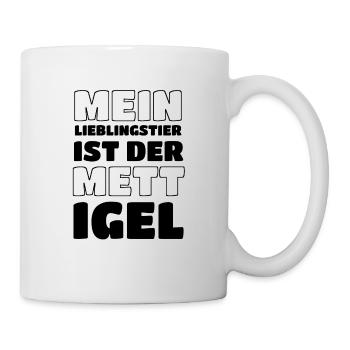 Mett Mettigel Hackfleisch Mettwoch Geschenk - Tasse - Weiß - Rechts
