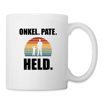 Onkel Pate Held Patenonkel Taufpate Geschenk - Tasse - Weiß - Rechts