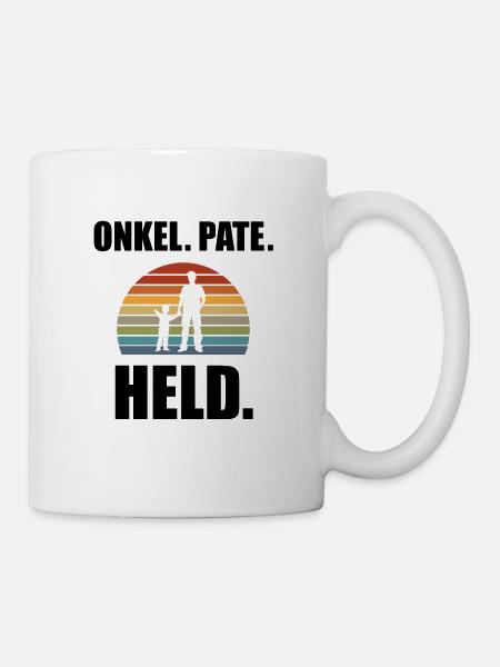 Onkel Pate Held Patenonkel Taufpate Geschenk - Tasse - Weiß