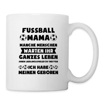 Fussball Mama Fussballmannschaft Fußball Geschenk - Tasse - Weiß - Rechts