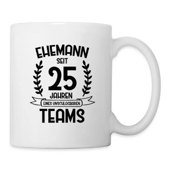 Silberne Hochzeit Silberhochzeit Ehe Geschenk - Tasse - Weiß - Rechts