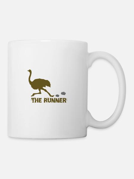 Animaux, autruche, le coureur - animaux, le hit - Mug blanc - blanc