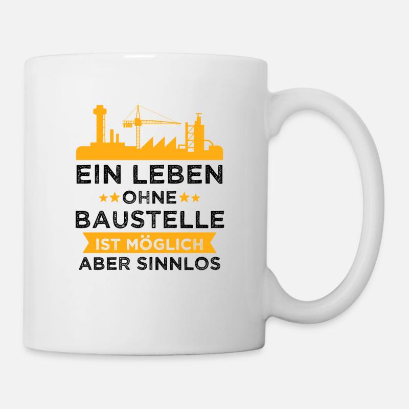 Bauleiter Bauarbeiter Baustelle Hausbau Geschenk - Tasse - Weiß