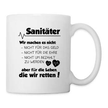 Sanitäter Rettungssanitäter Krankenhaus Geschenk - Tasse - Weiß - Rechts