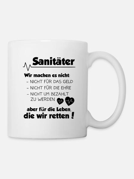 Sanitäter Rettungssanitäter Krankenhaus Geschenk - Tasse - Weiß