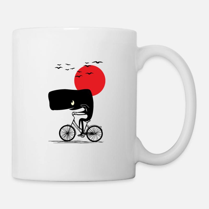 Wal auf Rad - Tasse - Weiß