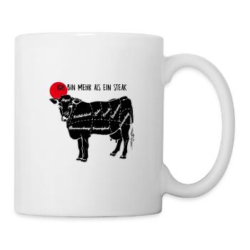 Kuh mehr als Steak - Tasse - Weiß - Rechts