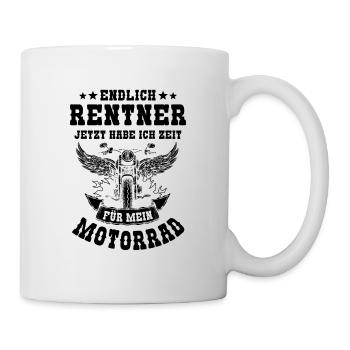 Motorrad Opa Rente Ruhestand Rentner Geschenk - Tasse - Weiß - Rechts