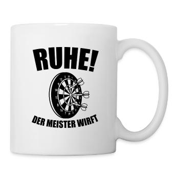 Dart Darts Darten Dartspieler Opa 180 Geschenk - Tasse - Weiß - Rechts
